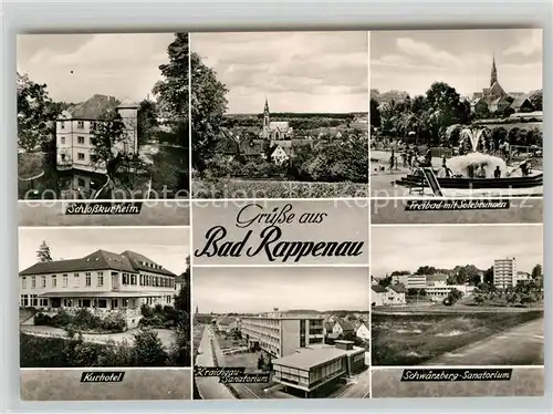 AK / Ansichtskarte Bad Rappenau Schlosskurheim Freibad Solebrunnen Kurhotel Kraichgau Sanatorium Kat. Bad Rappenau