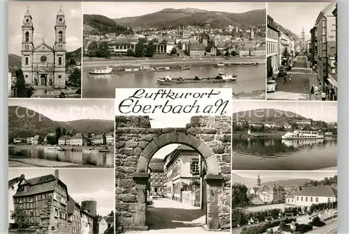 AK / Ansichtskarte Eberbach Neckar Kirche Stadttor Fachwerkhaeuser Panorama Kat. Eberbach