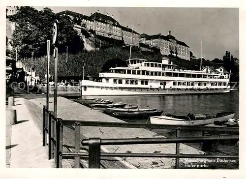 AK / Ansichtskarte Motorschiffe Meersburg Bodensee Hafen  Kat. Schiffe