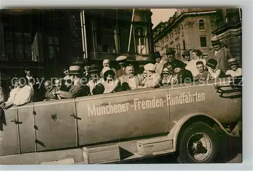 AK / Ansichtskarte Autobus Omnibus Muenchen Fremden Rundfahrten Foto  Kat. Autos