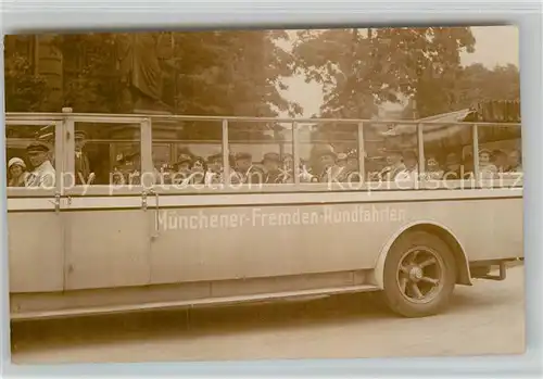 AK / Ansichtskarte Autobus Omnibus Muenchen Fremden Rundfahrten Foto  Kat. Autos