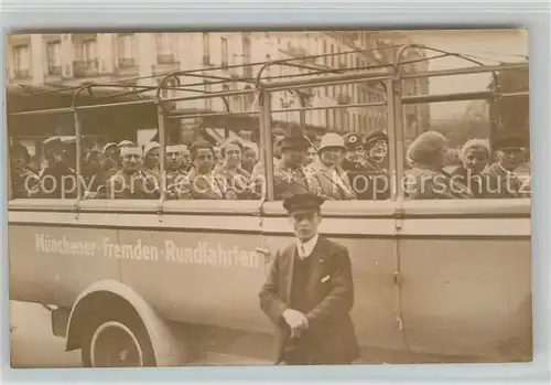 AK / Ansichtskarte Autobus Omnibus Muenchen Fremden Rundfahrten Foto  Kat. Autos