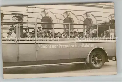 AK / Ansichtskarte Autobus Omnibus Muenchen Fremden Rundfahrten Foto  Kat. Autos