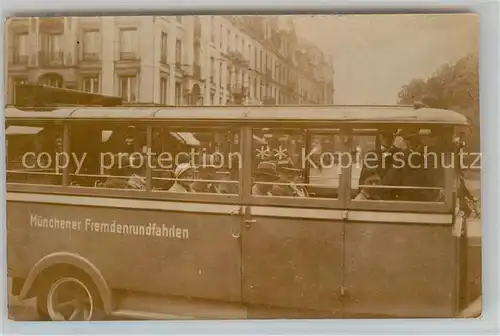 AK / Ansichtskarte Autobus Omnibus Muenchen Fremden Rundfahrten Foto  Kat. Autos