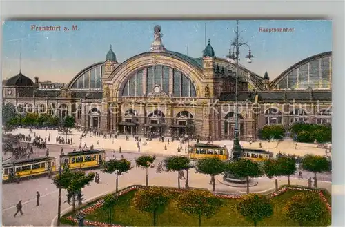 AK / Ansichtskarte Strassenbahn Frankfurt am Main Hauptbahnhof  Kat. Strassenbahn