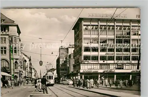 AK / Ansichtskarte Strassenbahn Karlsruhe Kaiserstrasse  Kat. Strassenbahn