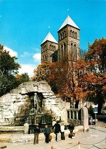 AK / Ansichtskarte Osnabrueck Haarmannsbrunnen mit Herz Jesu Kirche Kat. Osnabrueck