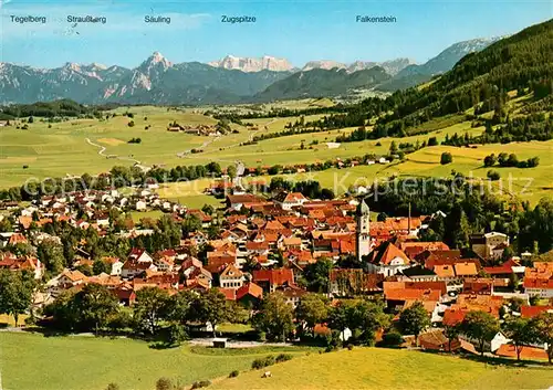 AK / Ansichtskarte Nesselwang Fliegeraufnahme mit Zugspitze und Saeuling Kat. Nesselwang