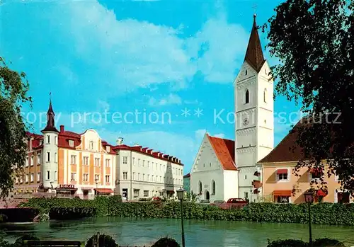 AK / Ansichtskarte Fuerstenfeldbruck Amperpartie mit Leonhardi Kirche Kat. Fuerstenfeldbruck