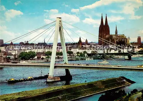 AK / Ansichtskarte Koeln Rhein Severinsbruecke und Dom Kat. Koeln