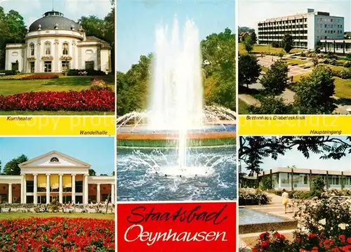 AK / Ansichtskarte Bad Oeynhausen Kurtheater Wandelhalle Springbrunnen Diabetesklinik Haupteingang Kat. Bad Oeynhausen