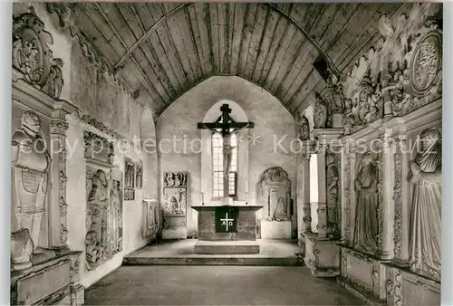 AK / Ansichtskarte Neckarbischofsheim Chor der Totenkirche 13. Jhdt. Grabplatten Wandmalereien Baudenkmal Kat. Neckarbischofsheim
