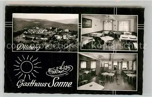 AK / Ansichtskarte Dilsberg Gasthaus zur Sonne Speisesaal Kat. Neckargemuend