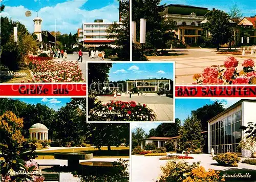 AK / Ansichtskarte Bad Salzuflen Uhrturm Kurpark Kurhaus Leopoldsprudel Wandelhalle Kat. Bad Salzuflen