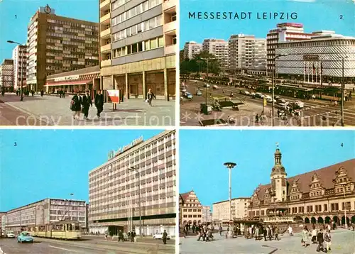 AK / Ansichtskarte Leipzig Am Bruehl Warenhaus Konsument am Bruehl Interhotel Deutschland und Hauptpost Altes Rathaus Kat. Leipzig