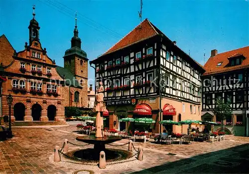 AK / Ansichtskarte Buchen Odenwald Altes Rathaus mit Pilgrim von Buchheim Brunnen Kat. Buchen (Odenwald)