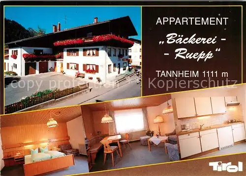 AK / Ansichtskarte Tannheim Tirol Appartement Baeckerei Ruepp Kat. Tannheim