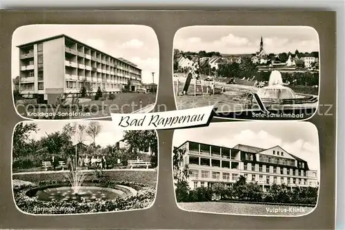 AK / Ansichtskarte Bad Rappenau Kraichgau Sanatorium Sole Schwimmbad Springbrunen Vulpius Klinik Kat. Bad Rappenau