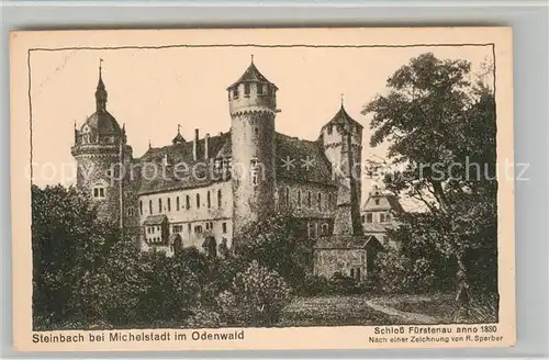 AK / Ansichtskarte Steinbach Michelstadt Schloss Fuerstenau Zeichnung Sperber Kat. Michelstadt