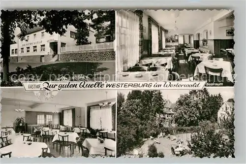 AK / Ansichtskarte Westerburg Westerwald Gasthof Pension zur guten Quelle Gastraum Speisesaal Kat. Westerburg