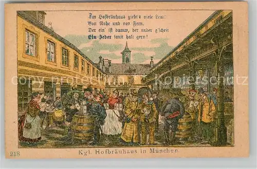 AK / Ansichtskarte Muenchen Hofbraeuhaus Karikatur Kat. Muenchen