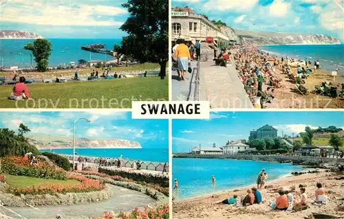 AK / Ansichtskarte Swanage Purbeck Ballard Down and the Bay Beach Promenade Monkey Beach Kat. Purbeck