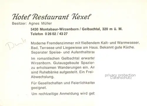 AK / Ansichtskarte Wirzenborn Hotel Restaurant Kexel Kat. Montabaur