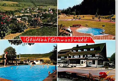 AK / Ansichtskarte Glatten Freudenstadt Landschaftspanorama Minigolf Hotel Gasthof Schwanen Freibad Kat. Glatten
