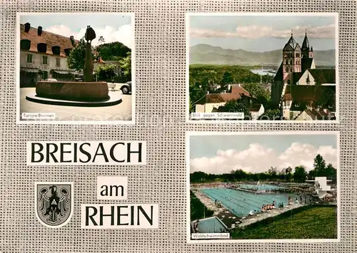 AK / Ansichtskarte Breisach Rhein Europa Brunnen Waldschwimmbad Panorama  Kat. Breisach am Rhein