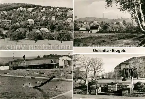 AK / Ansichtskarte Oelsnitz Erzgebirge Eichberg Teilansicht Freibad Ehrenmal Kulturhaus Kat. Oelsnitz Erzgebirge