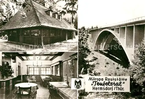 AK / Ansichtskarte Hermsdorf Thueringen Mitropa Raststaette Viadukt Gastraum Kat. Hermsdorf Thueringen