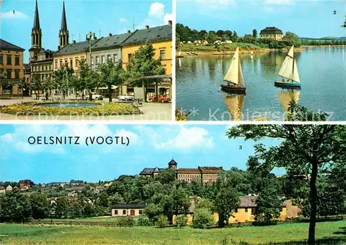 AK / Ansichtskarte Oelsnitz Vogtland Ernst Th?lmann Platz Talsperre Park Schlo Kat. Oelsnitz Vogtland