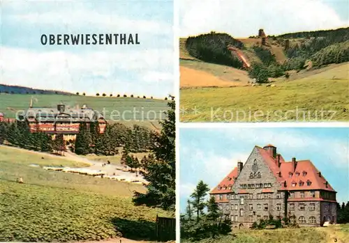 AK / Ansichtskarte Oberwiesenthal Erzgebirge Schanzen H?hensanatoriu Sachsenbaude Ferienheim der IG Wismut Aktivist Kat. Oberwiesenthal
