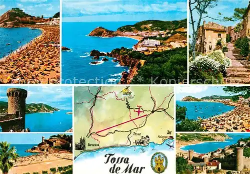 AK / Ansichtskarte Tossa de Mar Str?nde Fliegeraufnahme  Kat. Costa Brava