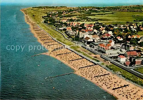 AK / Ansichtskarte Cuxhaven Duhnen Nordseebad Fliegeraufnahme mit Strand