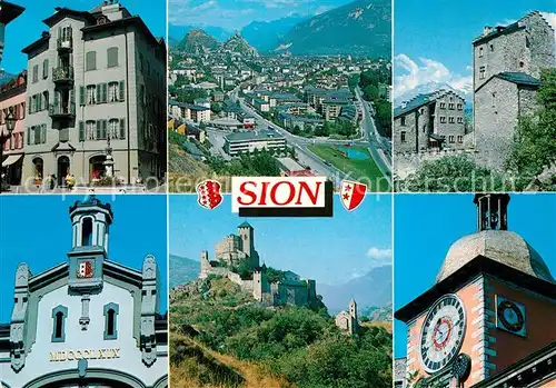 AK / Ansichtskarte Sion VS Teilansichten Kirche Burg Kat. Sion