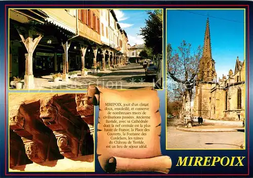 AK / Ansichtskarte Mirepoix Ariege Ancienne Bastide aec sa Cathedrale dont la nev centrale est la plus haute de France Kat. Mirepoix