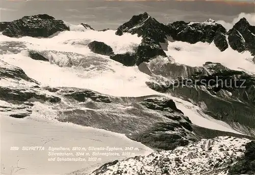 AK / Ansichtskarte Silvretta Signalhorn Silvretta Egghorn Schneeglocke und Schottenspitze Kat. Silvretta