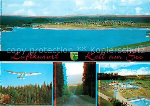 AK / Ansichtskarte Kell See Panorama Freibad Segelfliegen Kat. Kell am See