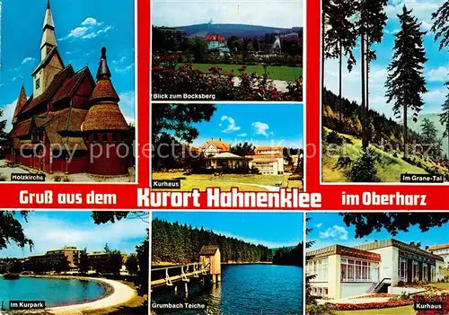 AK / Ansichtskarte Hahnenklee Bockswiese Harz Holzkirche Kurpark See Bocksberg Kurhaus Grumbach Teiche Granetal Kat. Goslar