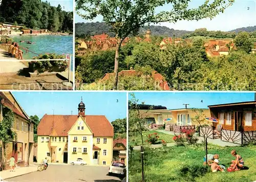 AK / Ansichtskarte Rastenberg Schwimmbad uebersicht Rathaus Bungalow Siedlung Kat. Rastenberg