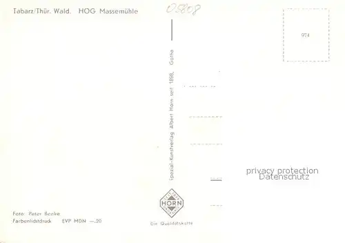 AK / Ansichtskarte Tabarz HOG Massemuehle Kat. Tabarz Thueringer Wald
