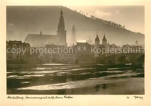 AK / Ansichtskarte Foto Popp Nr. 82 Heidelberg Sonnenspiel auf dem Neckar  Kat. Fotografie