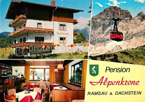 AK / Ansichtskarte Ramsau Dachstein Steiermark Pension Alpenkrone Luftseilbahn Kat. Ramsau am Dachstein