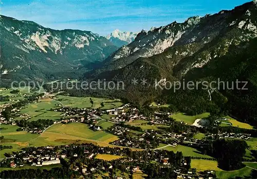 AK / Ansichtskarte Bayrisch Gmain Tirol Fliegeraufnahme mit Untersberg Hohem Goell und Lattengebirge Kat. Oesterreich