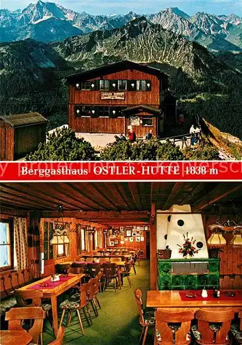 AK / Ansichtskarte Ostlerhuette Berggasthaus auf dem Breitenberggipfel Gaststube Kat. Pfronten