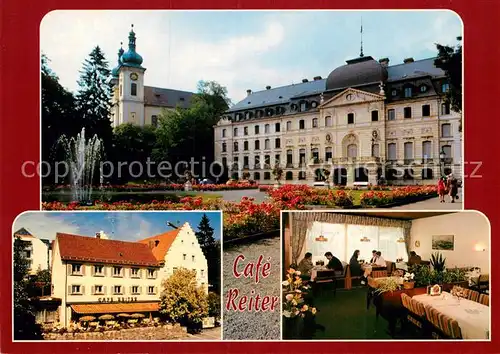 AK / Ansichtskarte Donaueschingen Schloss mit Cafe Reiter Kat. Donaueschingen
