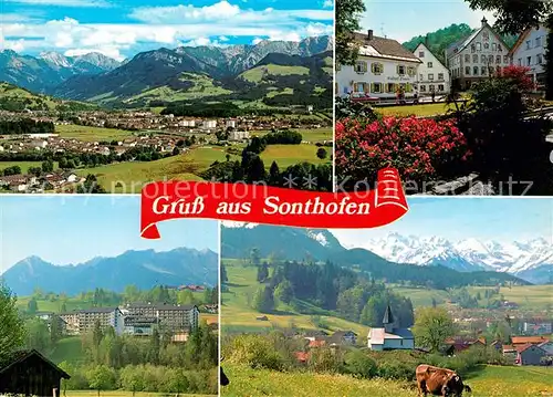 AK / Ansichtskarte Sonthofen Oberallgaeu Gesamtansicht mit Alpenpanorama Allgaeu Stern Hotelpark OT Berghofen Kat. Sonthofen