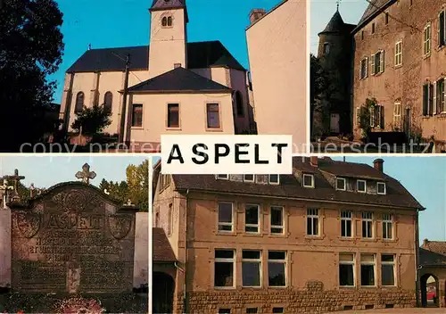 AK / Ansichtskarte Aspelt Kirche Altes Haus Grabstein Kat. Aspelt