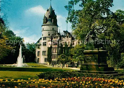 AK / Ansichtskarte Detmold Schlosspark Denkmal Fontaene Schloss Kat. Detmold